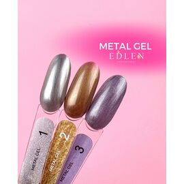 EDLEN. Metallic Gel #3, Lilac, 5 ml, гель-фарба, лілове срібло #2