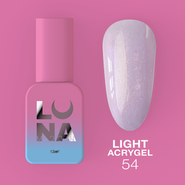 LUNA Light Acrygel #54 Pale purple with shimmer, 13 ml, рідкий гель для укріплення, ніжно-фіолетовий з шимером #1