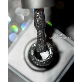 GA&MA. Gel polish #186 STONE DRAGON, 10 ml, гель-лак, чорний зі світловідбиваючим шимером #2