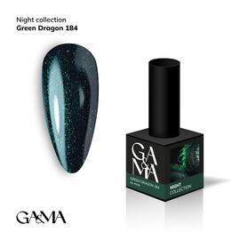 GaMa Gel polish #184 GREEN DRAGON, смарагдовий з шимером, 10 ml, гель-лак #1