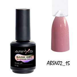 NAILAPEX Камуфлююча база ARPIKS Shining Rain #2, рожева з мікроблиском, 15 ml #1