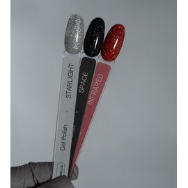 HEYLOVE. Reflective Gel Polish, INFRARED, 15 ml, гель-лак, червоний зі срібними світловідбиваючими частинками #2