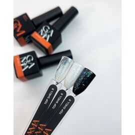 GA&MA. Shell Top #008, 10 ml, топ з різнокольоровими шестикутниками #2