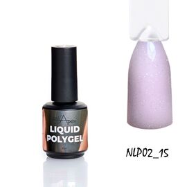 NAILAPEX Liquid Polygel #2, 15 g, Рідкий полігель, холодний рожевий з дрібним шимером #1