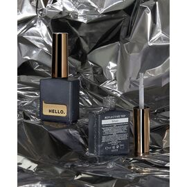 HEYLOVE. Reflective Top coat, Silver, 15 ml, Топ зі світловідбиваючим срібним шиммером #2