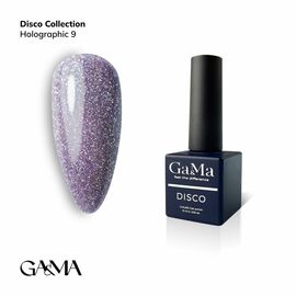 GaMa Reflective Gel polish, HOLOGRAPHIC #9, 10 ml, гель-лак світловідбиваючий #1