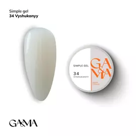 GaMa Simple gel 34 Vyshukanyy, вишуканий, 15 ml, гель без опилу #1