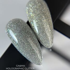 GA&MA. Reflective Gel polish, HOLOGRAPHIC GLITTER #7, 10 ml, гель-лак світловідбиваючий ( попередня упаковка) #2