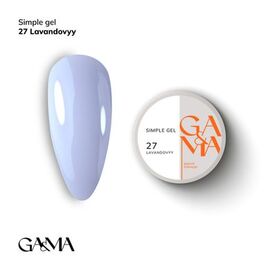 GaMa Simple gel 27 Lavender, гель без опилу, лавандовий, 15 ml #1