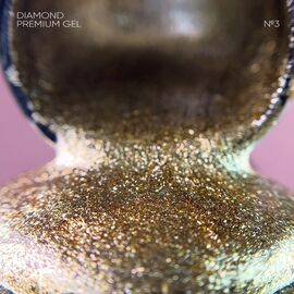 NOTN Гель-лак Diamond Premium №03, 5 ml, золотий з дрібною металевою поталлю #2
