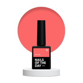 NOTD. Bottle Gel #10, Coral, 10 ml, рідкий надміцний гель, кораловий #1