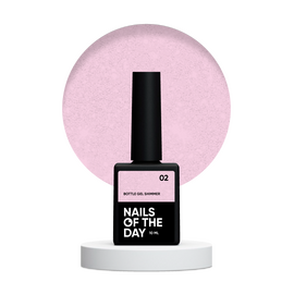 NOTN Гель Bottle Gel SHIMMER №2, 10 ml, молочно-рожевий зі срібним шимером #1