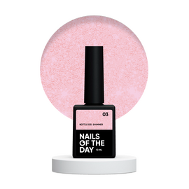 NOTN Гель Bottle Gel SHIMMER №3, 10 ml, ніжно-рожевий з червоним шимером #1