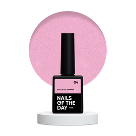 NOTN Гель Bottle Gel SHIMMER №4, 10 ml, рожевий зі срібним шимером #1