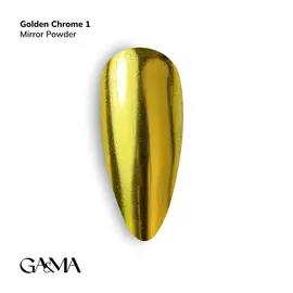 GA&MA. Mirror powder #001, Golden chrome, 0.3 g, Втирка Golden chrome #1