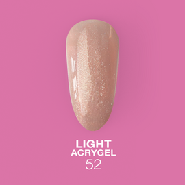 LUNAmoon. Light Acrygel #52 Light beige with shimmer, 30 ml, рідкий гель для укріплення, світлий беж з шимером #1