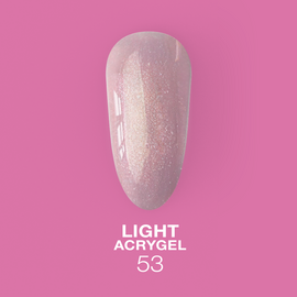 LUNAmoon. Light Acrygel #53 Pink mauve with shimmer, 30 ml, рідкий гель для укріплення, рожево-ліловий з шимером #1