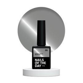 NOTN. Korean "Cat eye" Gel Polish #05, 10 ml, гель-лак "котяче око" сріблястий #1