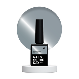 NOTN. Korean "Cat eye" Gel Polish #06, 10 ml, гель-лак "котяче око" сріблясто-блакитний #1