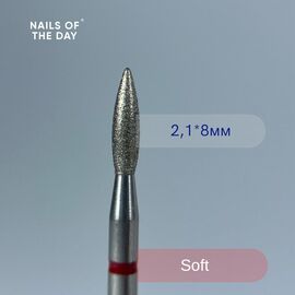 NOTD Фреза алмазна Полум'я (2,1*8 мм), червона #1