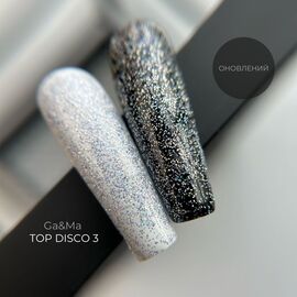 GA&MA. DISCO SHINE TOP #003, 10 ml, Топ світловідбиваючий, срібло #2