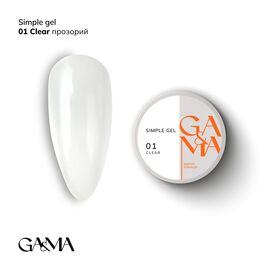 GaMa. Simple builder gel #1 Clear, 30 ml, гель без опилу, прозорий #1