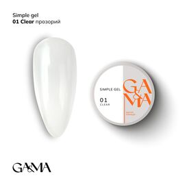 GA&MA. Simple builder gel #1 Clear, 15 ml, гель без опилу, прозорий #1