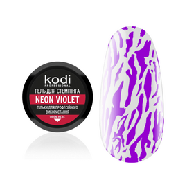 KODI Stamping Gel Neon Violet, неоновий фіолетовий, 4 ml, гель для стемпінгу #1