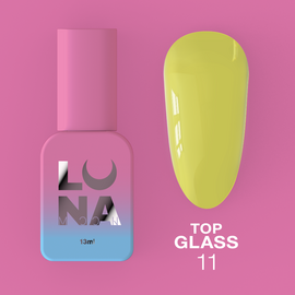 LUNAmoon. Glass Top Coat #11, 13 ml, топ кольоровий глянцевий #1