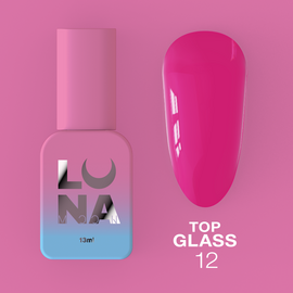 LUNAmoon. Glass Top Coat #12, 13 ml, топ кольоровий глянцевий #1