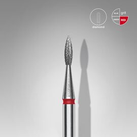 STALEKS. Фреза алмазна "ПОЛУМ'Я" червона, Ø 1.8 mm, гостра #2