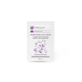 SHELLY.  Antibacterial foot cream with silver ions, green tea extract and menthol, 4 ml. Антибактеріальний крем для ніг з іонами срібла, екстрактом зеленого чаю та ментолом #1