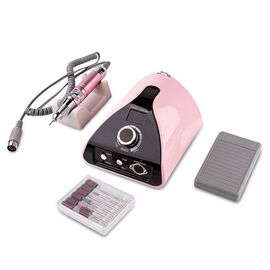 BUCOS. Nail drill "Bucos ZS-711", pink, 65W. Фрезер + 6 покращених фрез, 35 тисяч оборотів, реверс,  рожевий корпус #2