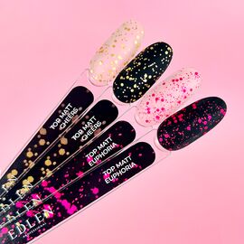 EDLEN. Matte Top "Cheers", 9 ml, матовий топ з блискітками #2