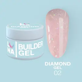 LUNAmoon. Diamond Builder Gel #2, 15 ml, гель для нарощування з блискітками #1