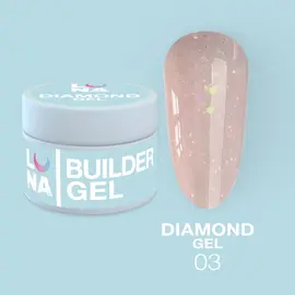 LUNAmoon. Diamond Builder Gel #3, 15 ml, гель для нарощування з блискітками #1