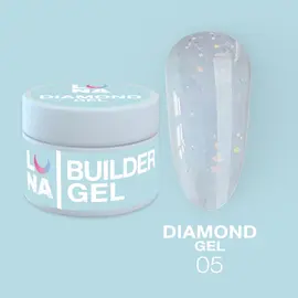 LUNAmoon. Diamond Builder Gel #5, 15 ml, гель для нарощування з блискітками #1