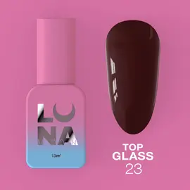 LUNAmoon. Glass Top Coat #23, 13 ml, топ кольоровий глянцевий #1