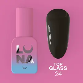 LUNAmoon. Glass Top Coat #24, 13 ml, топ кольоровий глянцевий #1