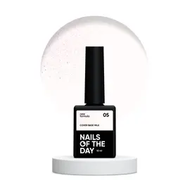 NOTD. Milky Cover Base with silver shimmer #05, NEW Formula, 10 ml, молочна база з рожевим шимером #1
