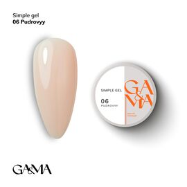GA&MA. Simple builder gel #6 Powder, 15 ml, гель без опилу, Пудровий #1