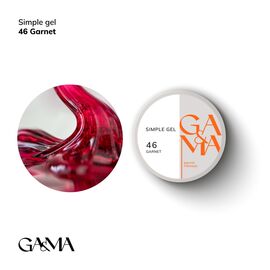 GA&MA. Simple builder gel, Stained glass #46 Garnet, 15 ml, вітражний гель без опилу, Гранат #1
