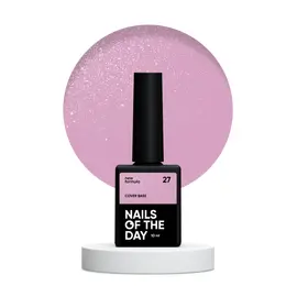 NOTD. Cover Base, NEW Formula #27, 10 ml, рожева камуфлююча база зі срібним шимером #1