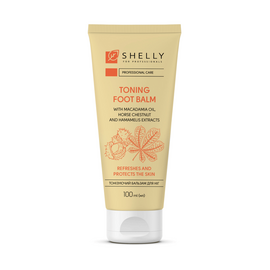 SHELLY. Toning foot balm with macadamia oil, Chinese chestnut extracts and witch hazel, 100 ml. Тонізуючий бальзам для ніг з олією макадамії, екстрактами кінського каштана та гамамелісу #1
