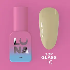 LUNAmoon. Glass Top Coat #16, 13 ml, топ кольоровий глянцевий #1