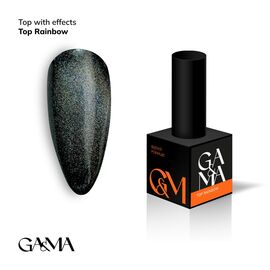 GA&MA. RAINBOW Top Coat (NEW), 10 ml, Топ з ефектом котячого ока (оновлений) #1
