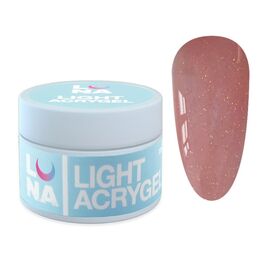 LUNAmoon. Light Acrygel #30 Beige with shimmer, 30 ml, рідкий гель, бежевий з шимером #1