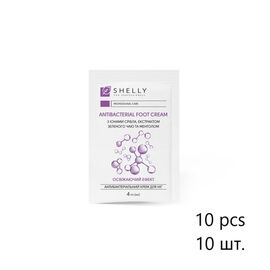 SHELLY.  Antibacterial foot cream with silver ions, green tea extract and menthol, 10 pcs*4 ml. Антибактеріальний крем для ніг з іонами срібла, екстрактом зеленого чаю та ментолом 10 шт*4 мл #1