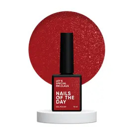 NOTD. "Let's Special" , Gel Polish, Mrs. Claus, насичено-червоний із дрібним шимером , 10 ml #1