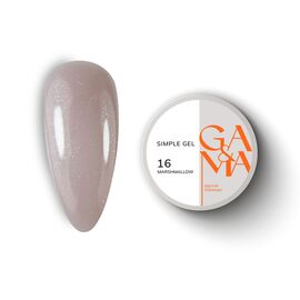 GA&MA. Simple builder gel #16 Marshmallow, 15 ml, гель без опилу, маршмеллоу #1